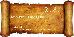 Krausz Angelika névjegykártya